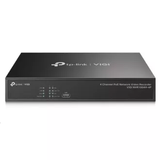TP-Link VIGI NVR1004H-4P, videorekorder, 4 kanali, 4xPoE, 1xSATA, 1x100Mb/s LAN, 2xUSB2.0, 1xHDMI, 1xVGA