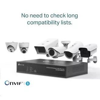 TP-Link VIGI NVR1004H-4P, videorekorder, 4 kanali, 4xPoE, 1xSATA, 1x100Mb/s LAN, 2xUSB2.0, 1xHDMI, 1xVGA