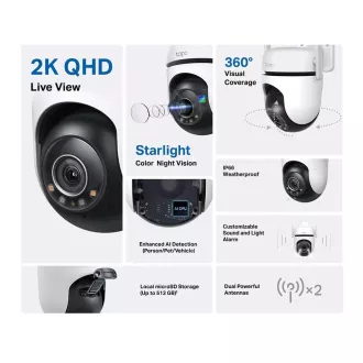 TP-Link Tapo C520WS zunanja kamera, (4MP, 2K QHD 1440p, WiFi, IR 30m, microSD kartica)