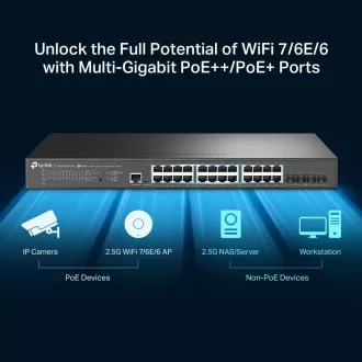 TP-Link OMADA JetStream stikalo TL-SG3428XPP-M2 (24x2, 5GbE, 4xSFP , 16xPoE , 8xPoE  , 16xPoE , 500W)