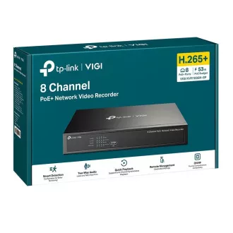 TP-Link VIGI NVR1008H-8P, videorekorder, 8 kanalov, 8xPoE, 1x100Mb/s LAN, 1xVGA, 1xHDMI, 2xUSB2.0