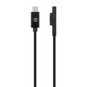 Manhattan polnilni kabel, Polnilni kabel Surface Connect z USB-C (M/M), 15 V / 3 A, 1,8 m, črn
