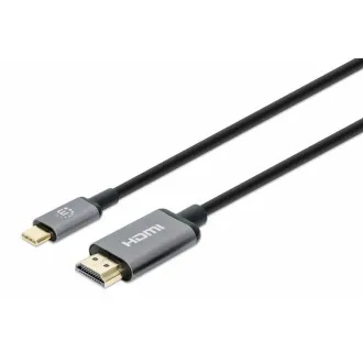 Manhattan kabel USB-C do HDMI, USB-C moški do HDMI moški, 1 m, črn