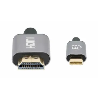 Manhattan kabel USB-C do HDMI, USB-C moški do HDMI moški, 1 m, črn