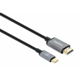 Manhattan kabel USB-C do HDMI, USB-C moški do HDMI moški, 2 m, črn