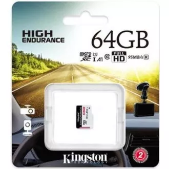 Kingston MicroSDXC 64 GB microSD XC High Endurance, 95R Class 10 UHS-I U1