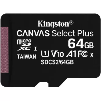 Kartica Kingston MicroSDXC 64 GB micSDXC Canvas Select Plus 100R A1 C10   adapter SD