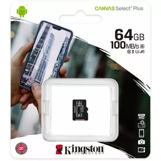 Kartica Kingston MicroSDXC 64 GB micSDXC Canvas Select Plus 100R A1 C10   adapter SD