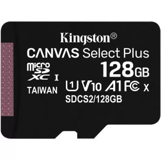 Kingston MicroSDXC 128 GB Canvas Select Plus 100R A1 C10 - 1 kos