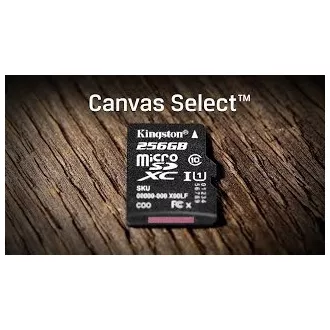 Kartica Kingston MicroSDXC 256 GB Canvas Select Plus 100R A1 C10   adapter SD