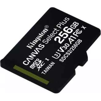 Kingston MicroSDXC 256 GB Canvas Select Plus 100R A1 C10 - 1 kos Kingston MicroSDXC 256 GB Canvas Select Plus 100R A1 C10 - 1 kos