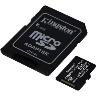 Kartica Kingston MicroSDXC 512 GB Canvas Select Plus 100R A1 C10   adapter SD