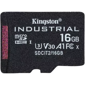 Kingstonova kartica MicroSDHC 16 GB Industrial C10 A1 pSLC v enem paketu