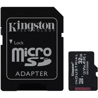 Kingstonova kartica MicroSDHC 32 GB Industrial C10 A1 pSLC   adapter SD