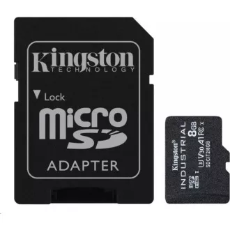 Kingstonova kartica MicroSDHC 8GB Industrial C10 A1 pSLC   adapter SD