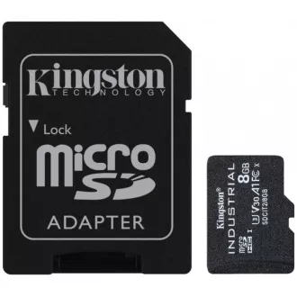 Kingstonova kartica MicroSDHC 8GB Industrial C10 A1 pSLC   adapter SD
