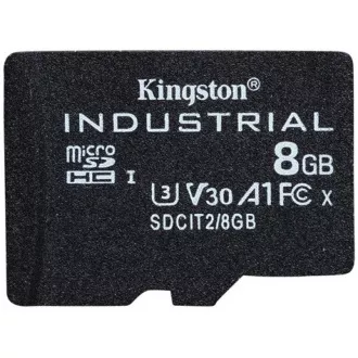 Kingstonova kartica MicroSDHC 8 GB Industrial C10 A1 pSLC v enem paketu