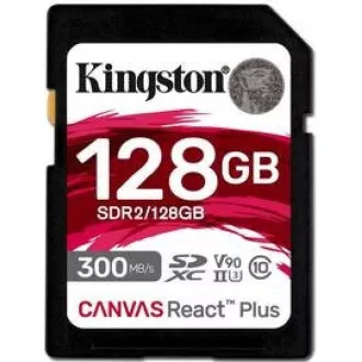 Kingston SDXC 128GB Canvas React Plus SDXC UHS-II 300R/260W U3 V90 za Full HD/4K/8K