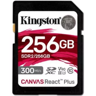 Kingston SDXC 256GB Canvas React Plus SDXC UHS-II 300R/260W U3 V90 za Full HD/4K/8K