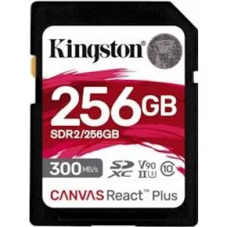 Kingston SDXC 256GB Canvas React Plus SDXC UHS-II 300R/260W U3 V90 za Full HD/4K/8K