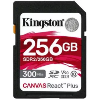 Kingston SDXC 256GB Canvas React Plus SDXC UHS-II 300R/260W U3 V90 za Full HD/4K/8K