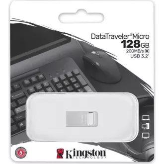 Kingstonov bliskovni disk 128 GB DataTraveler Micro 200 MB/s Metal USB 3.2 Gen 1