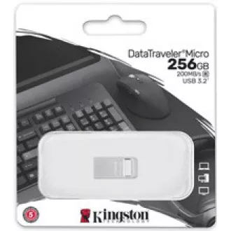 Kingstonov bliskovni disk 256 GB DataTraveler Micro 200 MB/s Metal USB 3.2 Gen 1