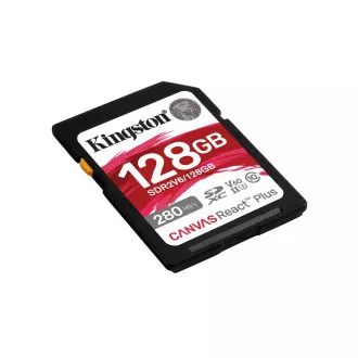 Kingston SDXC 128GB Canvas React Plus, UHS-II, U3, V60, R:280/W:100MB/s