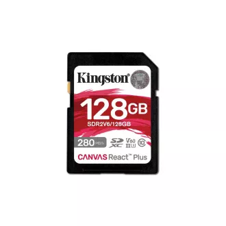 Kingston SDXC 128GB Canvas React Plus, UHS-II, U3, V60, R:280/W:100MB/s