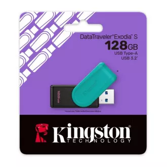 Kingstonov bliskovni disk 128 GB USB3.2 Gen 1 DataTraveler Exodia S (črna   turkizna)