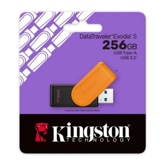 Kingstonov bliskovni disk 256 GB USB3.2 Gen 1 DataTraveler Exodia S (črna oranžna) - Rabljeno Kingstonov bliskovni disk 256 GB USB3.2 Gen 1 DataTraveler Exodia S (črna oranžna) - Rabljeno