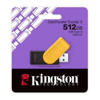 Kingstonov bliskovni disk 512 GB USB3.2 Gen 1 DataTraveler Exodia S (črna rumena) - Rabljeno Kingstonov bliskovni disk 512 GB USB3.2 Gen 1 DataTraveler Exodia S (črna rumena) - Rabljeno