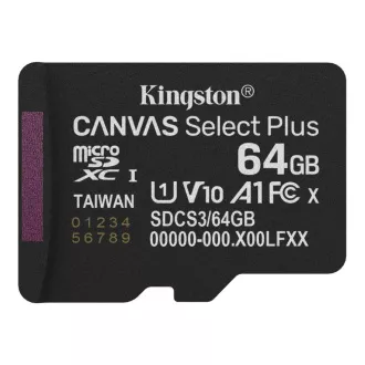 Kingston MicroSDXC 64 GB Canvas Select Plus, U1, V10, A1