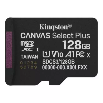 Kingston MicroSDXC 128 GB Canvas Select Plus, U1, V10, A1