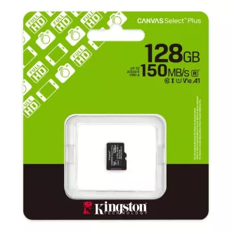 Kingston MicroSDXC 128 GB Canvas Select Plus, U1, V10, A1
