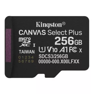 Kingston MicroSDXC 256 GB Canvas Select Plus, U1, V10, A1