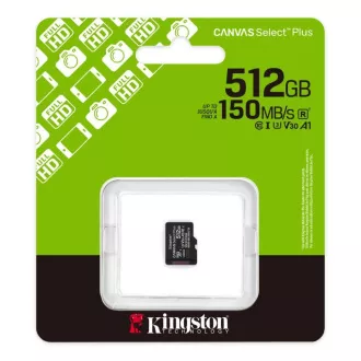 Kingston MicroSDXC 512 GB Canvas Select Plus, U3, V30, A1