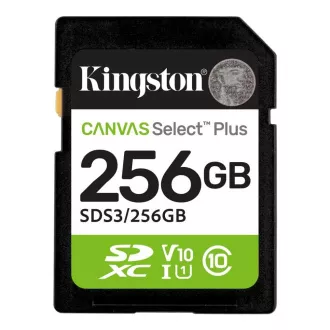 Kartica Kingston SDXC 256 GB Canvas Select Plus, U1, V10, A1
