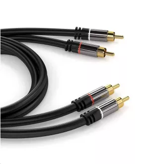 Kabel PREMIUMCORD, 2x CINCH-2x CINCH M/M, 5m