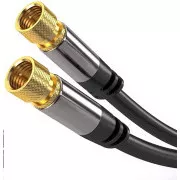PREMIUMCORD kabel, satelitska antena F moški - F moški (135 dB) 4x zaščiten 3m