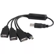 PremiumCord USB2.0 HUB 4-portni črni kabel