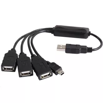 PremiumCord USB2.0 HUB 4-portni črni kabel