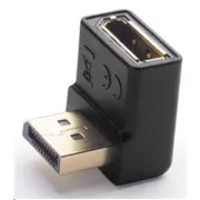 PremiumCord DisplayPort 1.2 navzdol ukrivljen adapter 90°, moški/ženski, pozlačeni konektorji