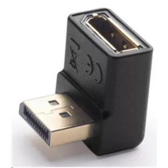 PremiumCord DisplayPort 1.2 navzdol ukrivljen adapter 90°, moški/ženski, pozlačeni konektorji