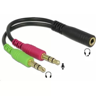 PREMIUMCORD Adapter 4-polni jack3, 5 mm za slušalke in mikrofon, 30 cm