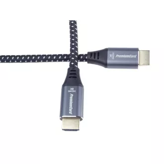 PREMIUMCORD HDMI 2.1 High Speed   Ethernet kabel 8K@60Hz, pozlačeni konektorji, 1, 5 m