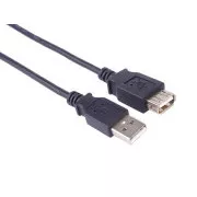 PremiumCord USB 2.0 podaljšek, A-A, 0, 5 m, črn