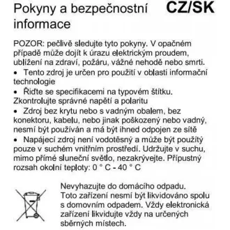 Napajalnik PremiumCord 230V / 12V / 2A DC - Razpakirano