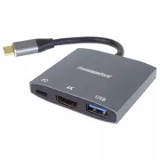 PremiumCord Adapter USB-C na HDMI, USB 3.0, PD, ločljivost 4K in FULL HD 1080p