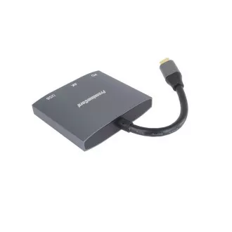 PremiumCord Adapter USB-C na HDMI, USB 3.0, PD, ločljivost 4K in FULL HD 1080p